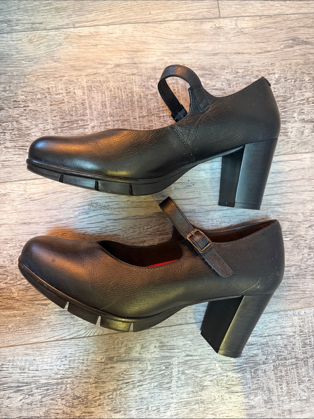 Heeled, Black leather  Mary Jane’s